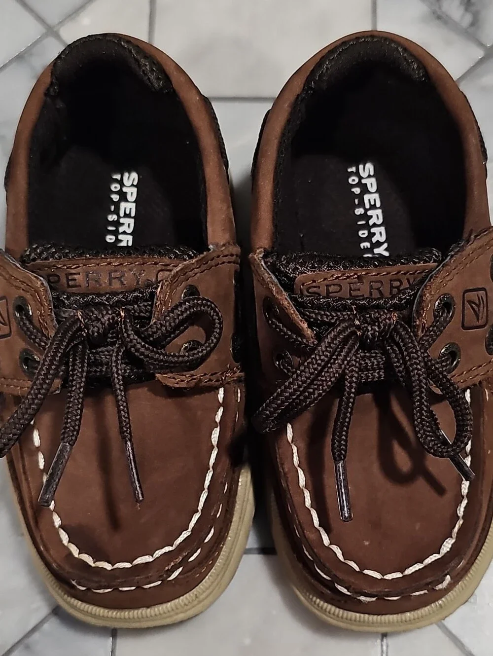 Sperry Toddler Boys Brown Leather Topsider Boat Shoes Size 7